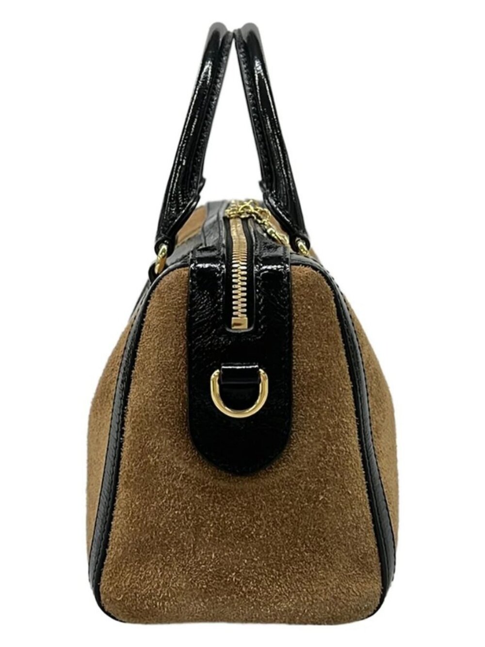 GUCCI Ophidia Medium Top Handle Bag 524532 Brown Black Multi Suede Cotton - - Picture 2 of 15